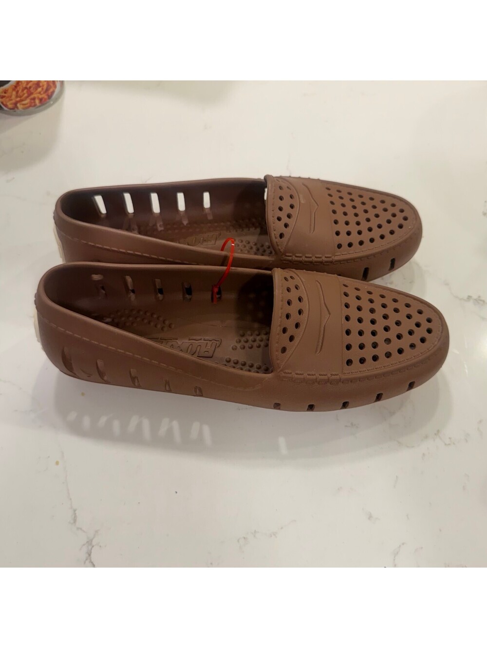 Floafers Brown Foam Rubber Slip-On Loafers with Ventilation Holes, Size 7